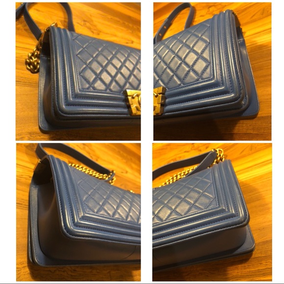 🚫SOLD🚫 Chanel Medium Boy Flap Royal Blue GHW - Picture 5 of 8